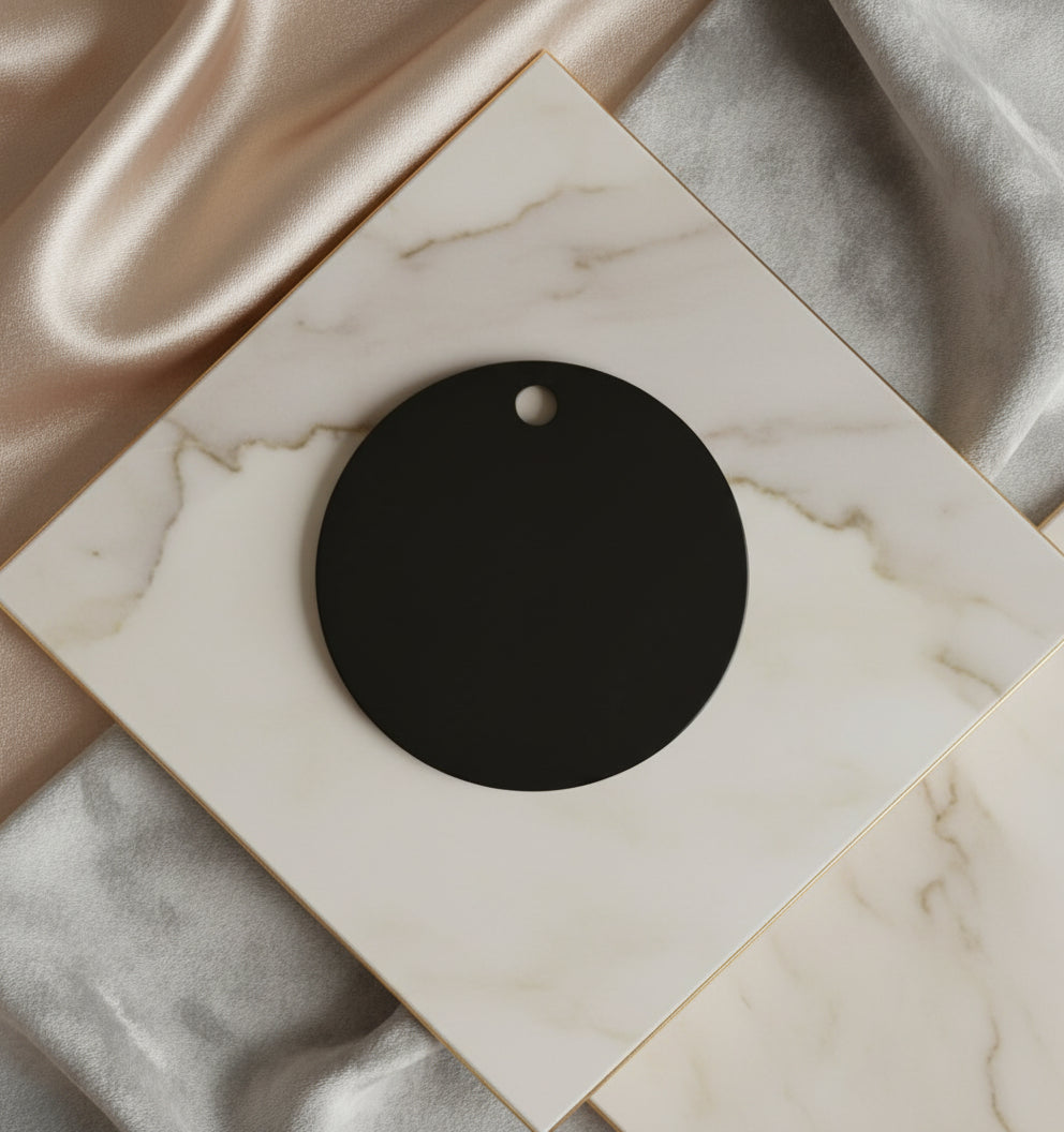 Egyedi gravírozható fekete alumínium korong