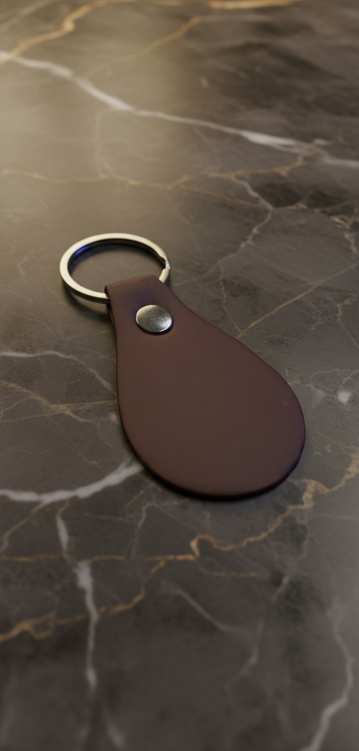 Gravírozható bőrhatású kulcstartó