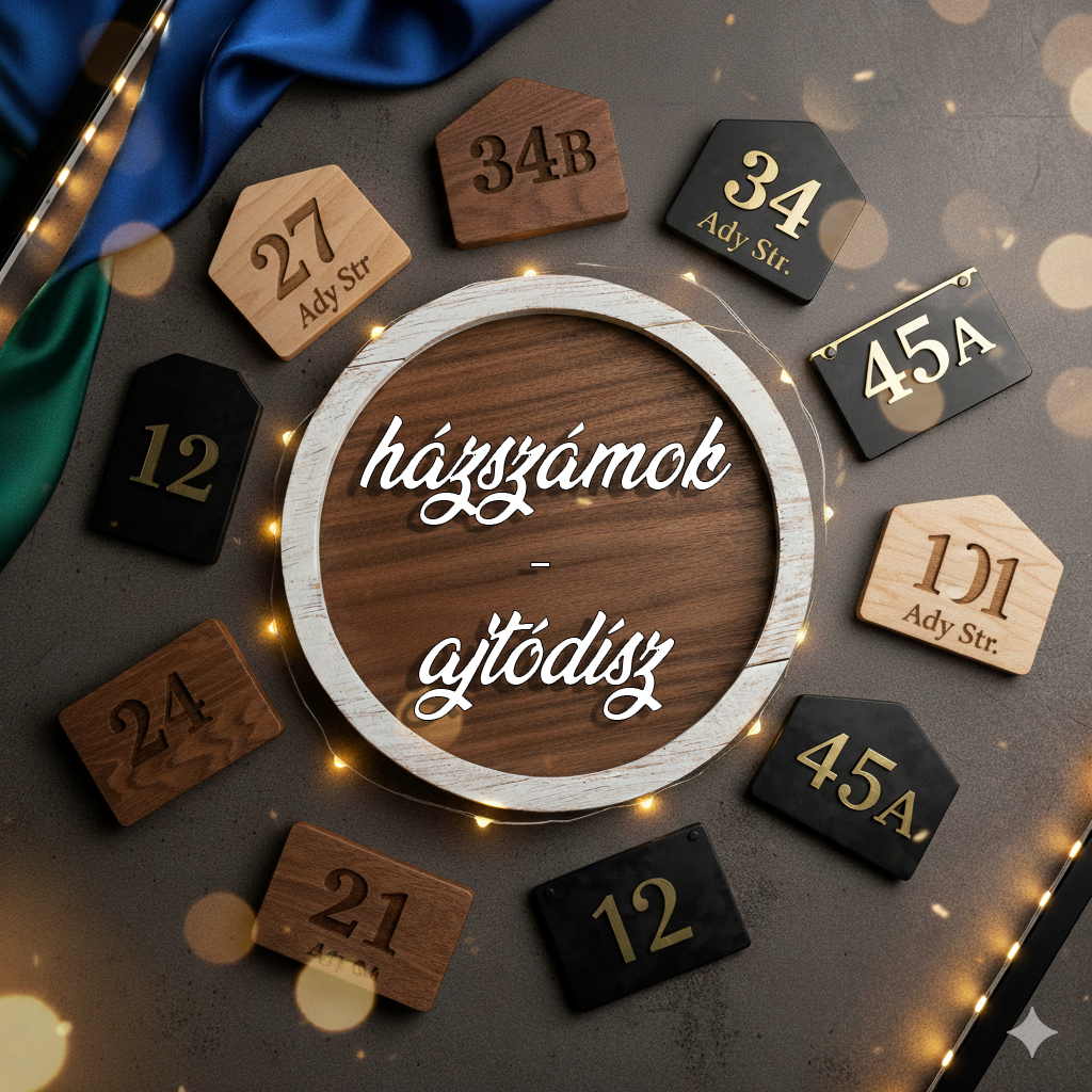 Egyedi fa házszámok/ajtódísz