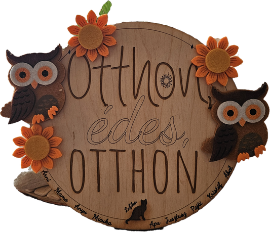 Otthon, Édes Otthon – Egyedi Gravírozott Fa Dekoráció