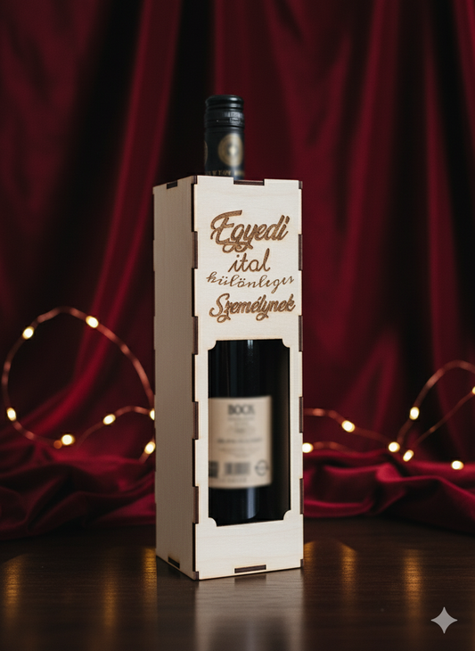 Egyedi Gravírozott Fa Díszdoboz – Italokhoz